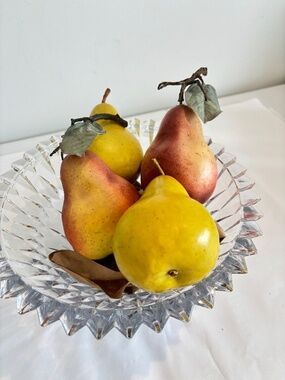 VINTAGE Set of FOUR faux artificial pears life like kitchen decor bowl filler